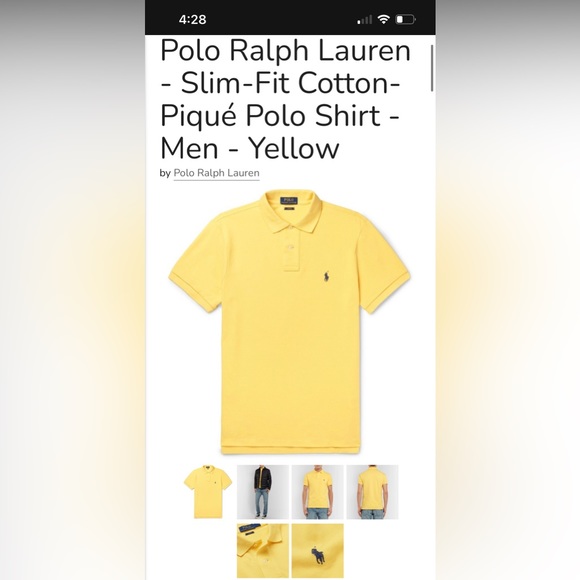 Polo by Ralph Lauren Classic Polo. Colour Yellow. Size L. - Picture 6 of 6